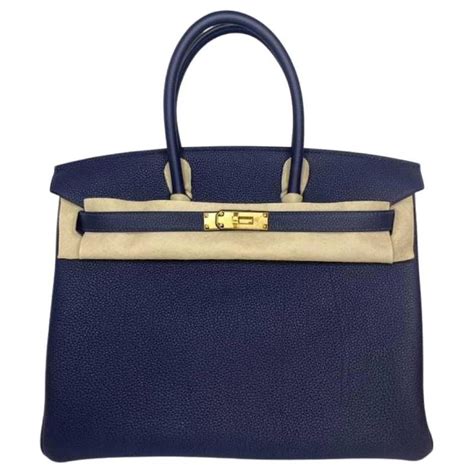 hermes blue nuit togo|Hermès Bleu Nuit Togo Birkin 35 Gold Hardware, .